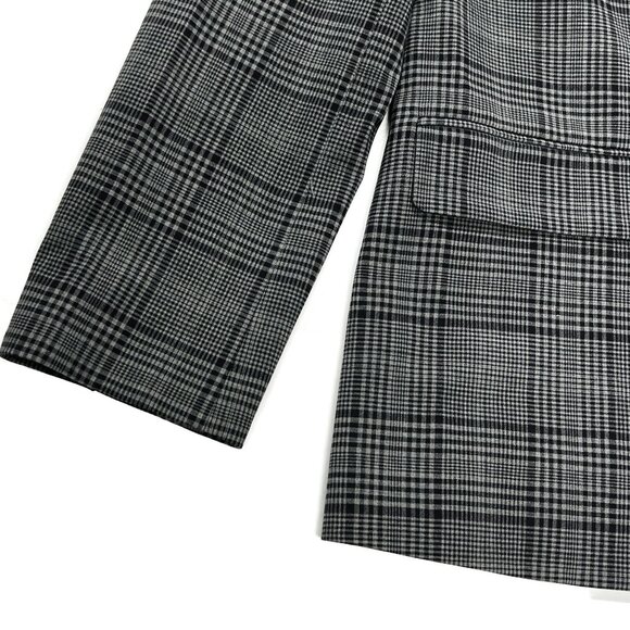 J Crew Sommerset Blazer Women 2 Heather Grey Plaid Italian Wool Tollegno Stretch - Picture 2 of 11